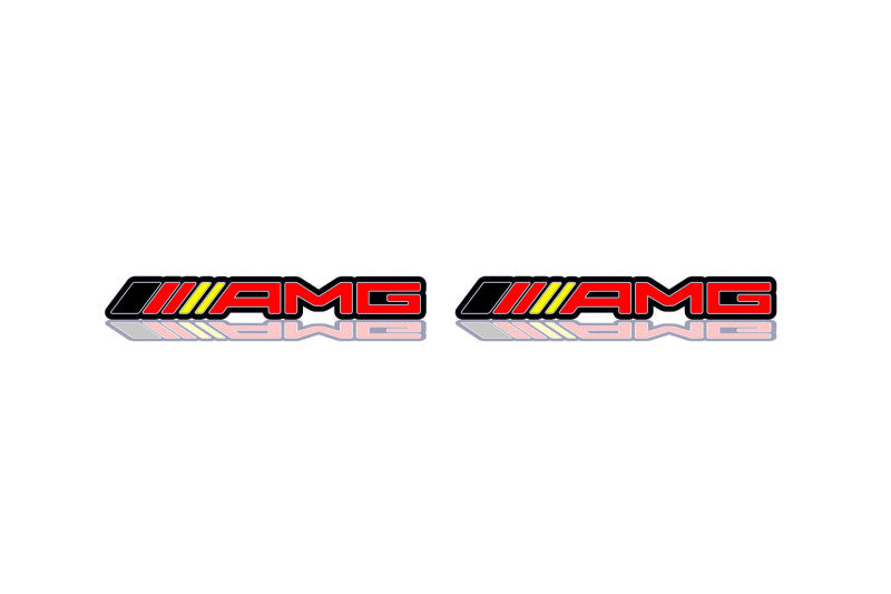 Mercedes G-Class emblem for fenders with AMG logo (Type 2) fender decoinfabric BLACK RED