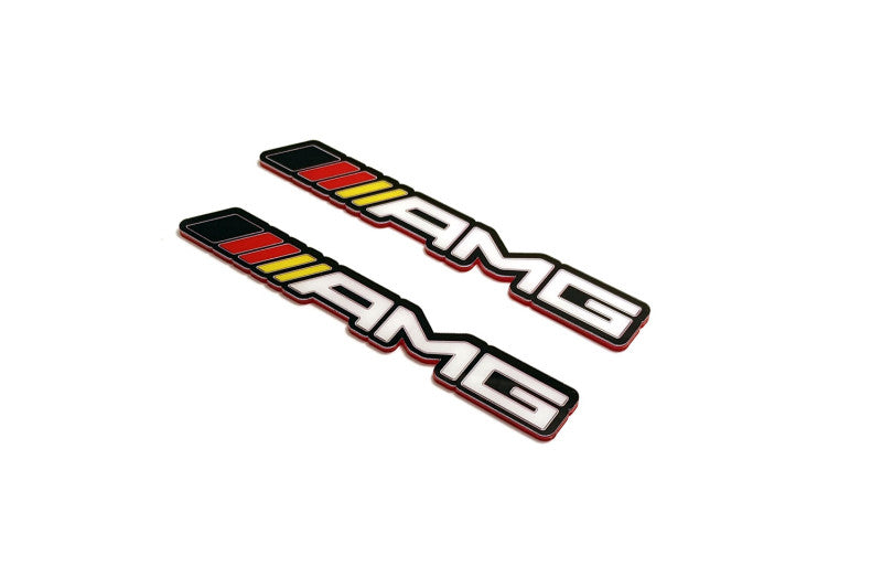Mercedes G-Class emblem for fenders with AMG logo (Type 2) fender decoinfabric BLACK WHITE