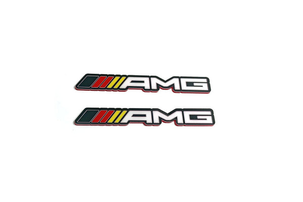 Mercedes G-Class Emblem & Badge Set - Grille and Tailgate AMG logo (Type 2) Mercedes emblems decoinfabric WHITE