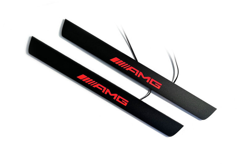 Mercedes C W205 2014+ Led Door Sill Pro With Logo AMG (Premium Painting)