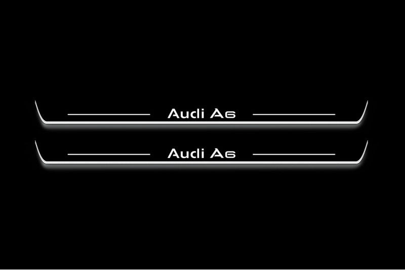 Audi A6 C8 2018+ Led Sill Plates With Logo Audi A6 Audi Led Door Sills opdesign