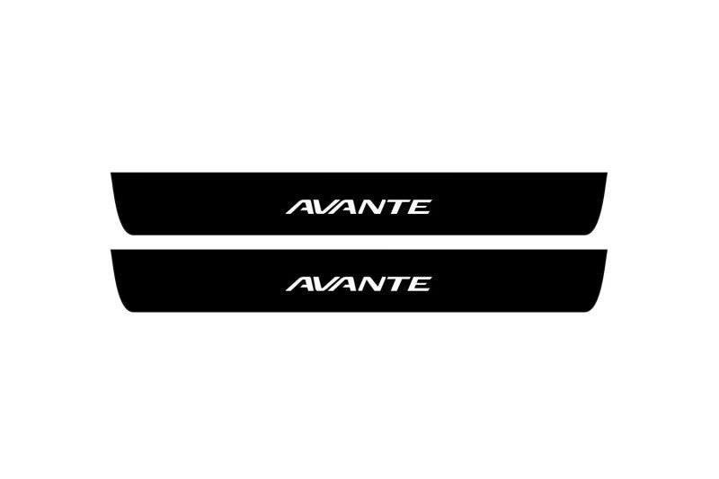 Hyundai Avante VI AD 2015-2020 Led Door Sill Pro With Logo Avante (Premium Painting) Hyundai Led Door Sills PRO opdesign