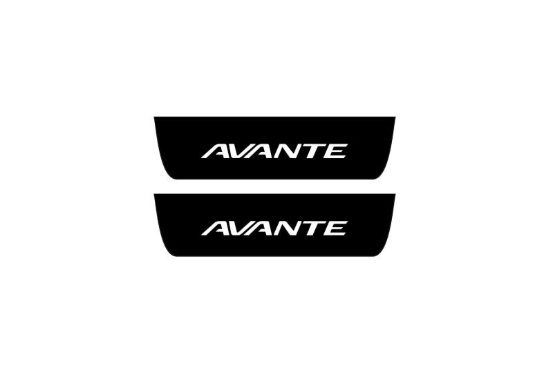 Hyundai Avante VI AD 2015-2020 Led Door Sill Pro With Logo Avante (Premium Painting) Hyundai Led Door Sills PRO opdesign
