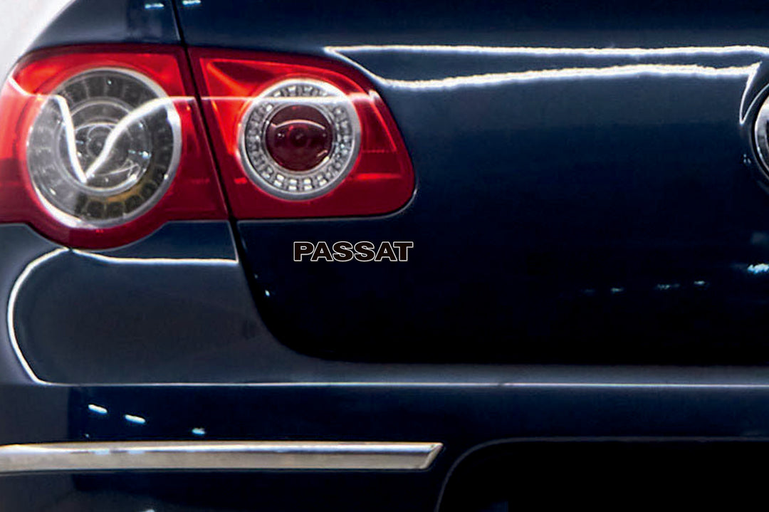 Volkswagen Passat B6 tailgate trunk rear 3D emblem with Passat logo (type MIXT) Volkswagen emblems decoinfabric