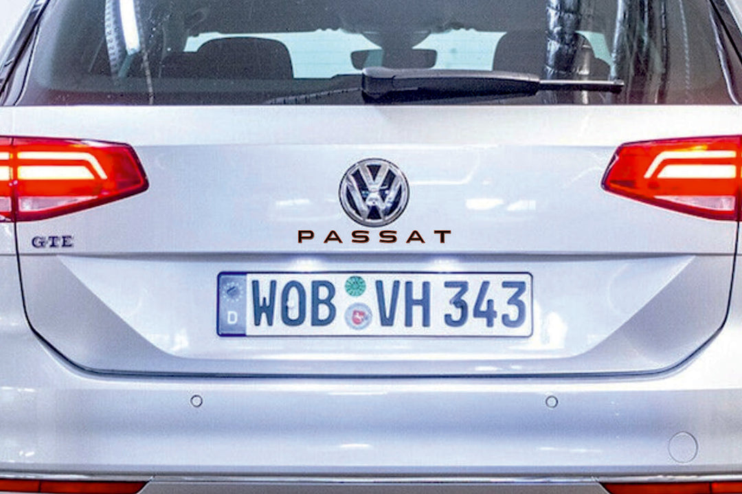 Volkswagen Passat B8 tailgate trunk rear 3D emblem with Passat logo (type MIXT) Var. 1 Volkswagen emblems decoinfabric