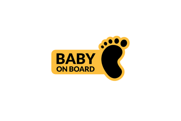 Radiator grille emblem with Baby on Board logo - decoinfabric