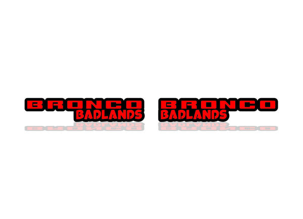 Ford Bronco emblem for fenders with Bronco Badlands logo Ford emblems decoinfabric BLACK RED