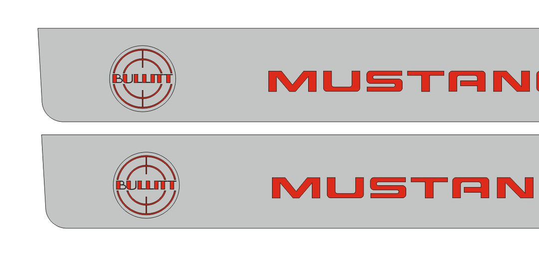 Ford Mustang V 2005-2015 Illuminated LED Door Sill Plates With BULLITT Logo (type 4) Ford Led Door Sills opdesign