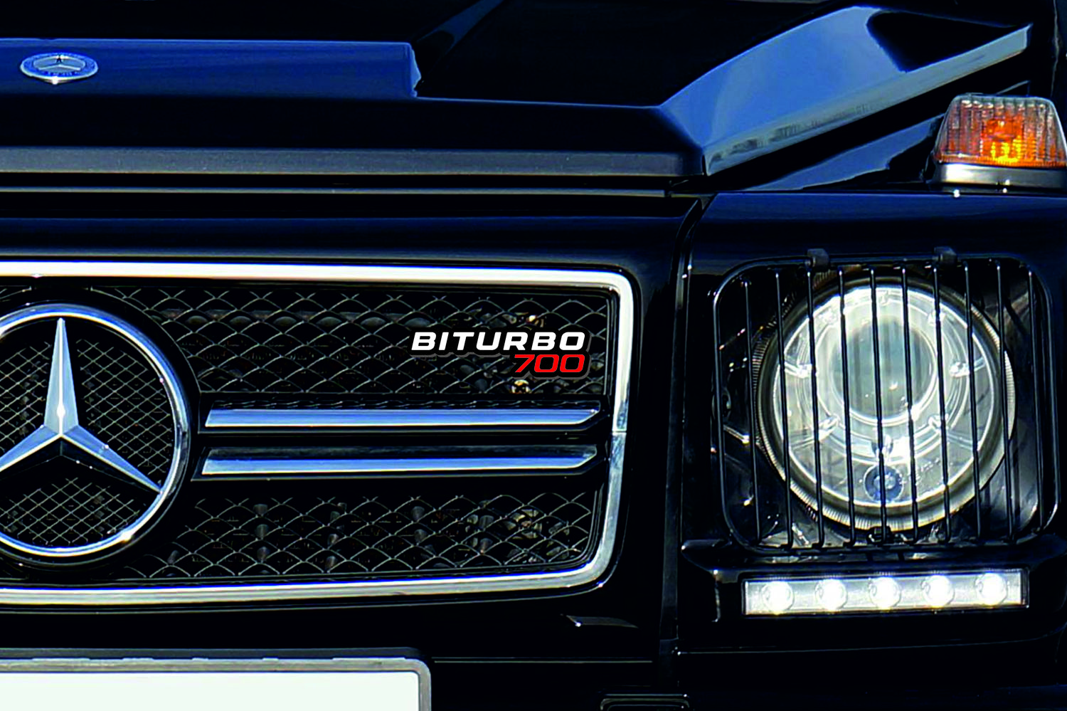 Mercedes G-Class Radiator grille emblem with BiTurbo G700 logo