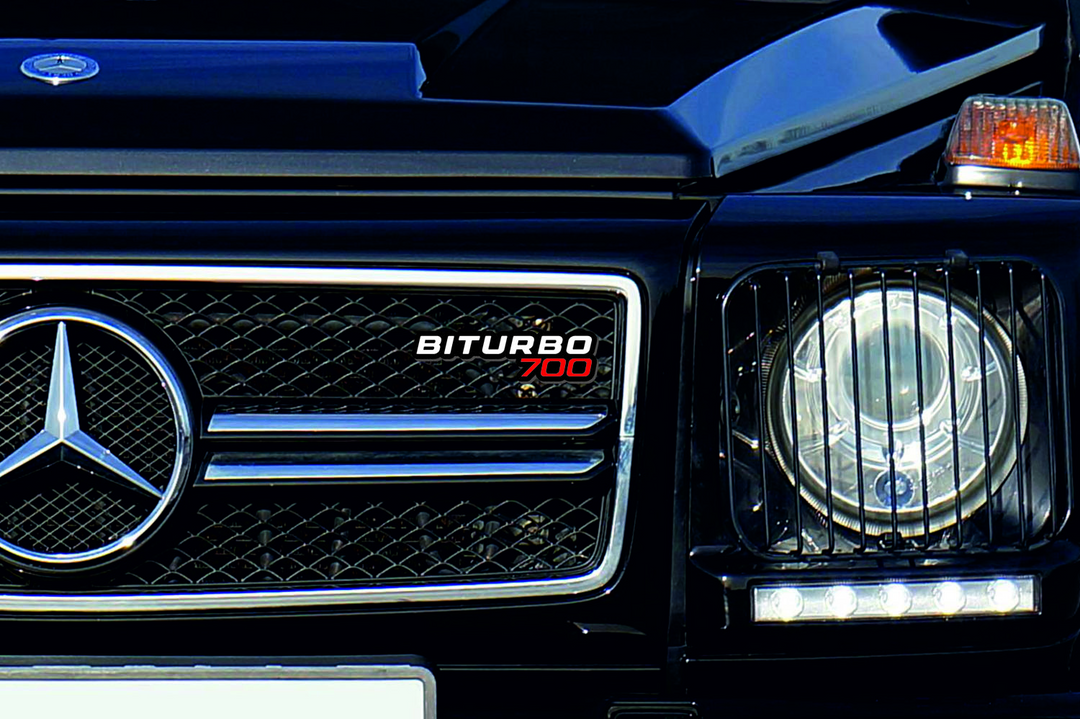 Mercedes G-Class Emblem & Badges set with BiTurbo G700 logo Mercedes emblems decoinfabric
