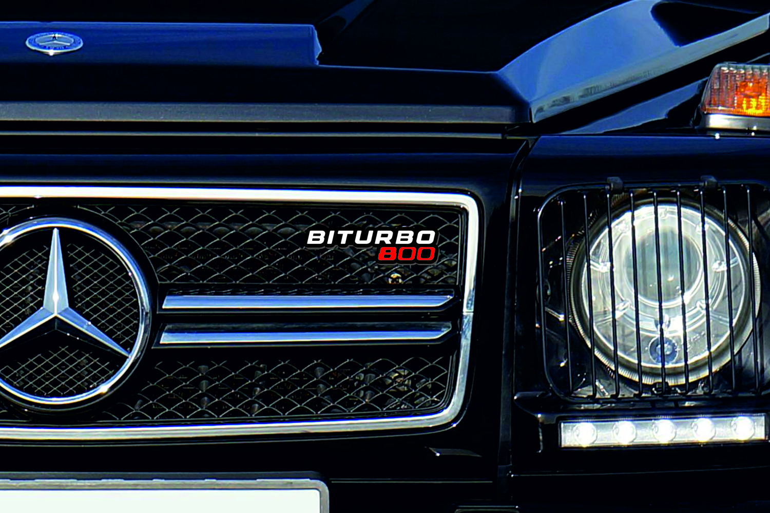 Mercedes G-Class Radiator grille emblem with BiTurbo G800 logo