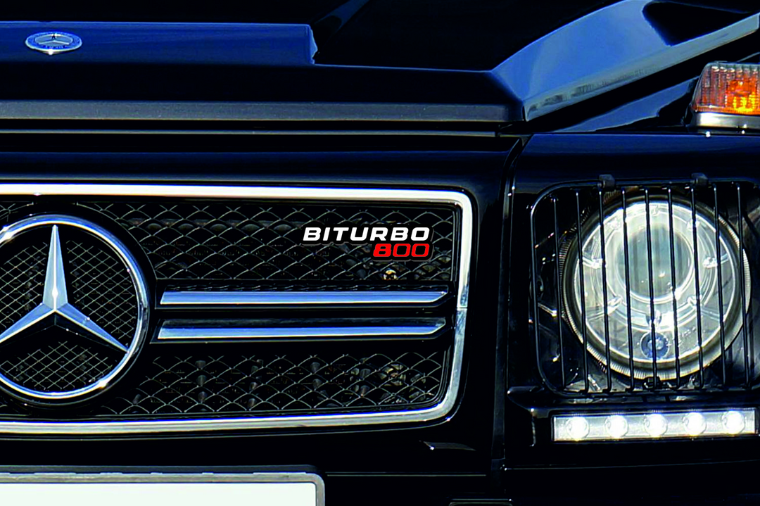 Mercedes G-Class Radiator grille emblem with BiTurbo G800 logo Mercedes emblems decoinfabric