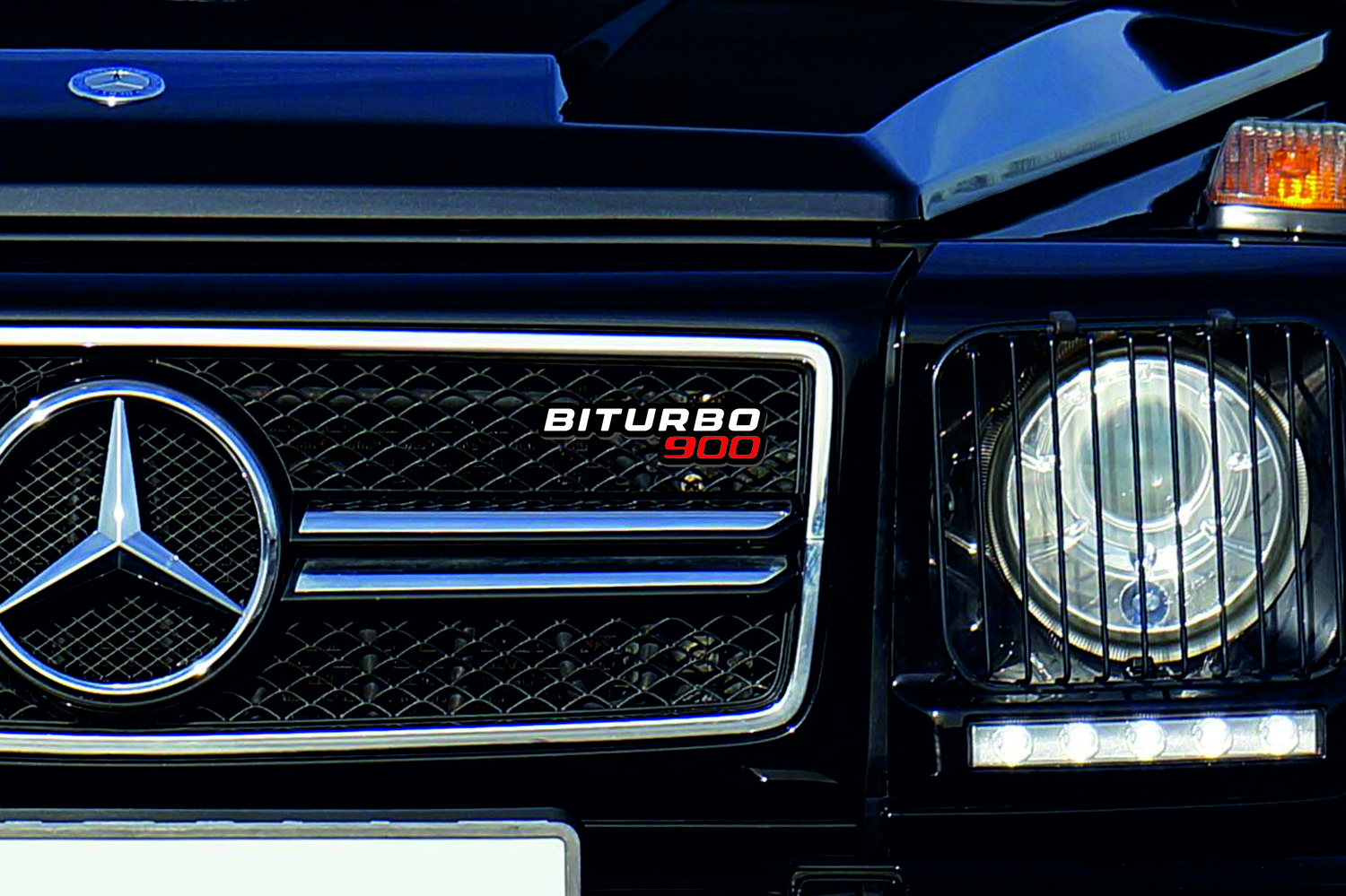 Mercedes G-Class Radiator grille emblem with BiTurbo G900 logo