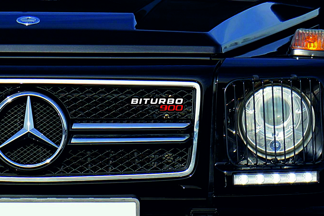 Mercedes G-Class Emblem & Badges set with BiTurbo G900 logo Mercedes emblems decoinfabric