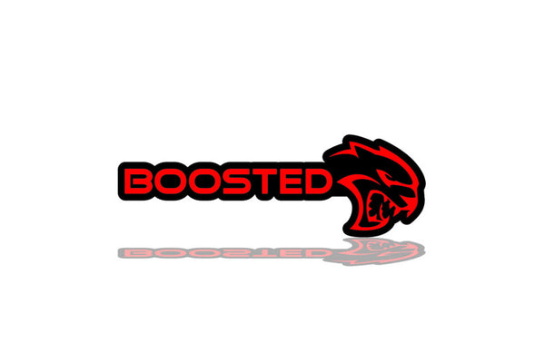 Dodge tailgate trunk rear emblem with Boosted Hellcat logo