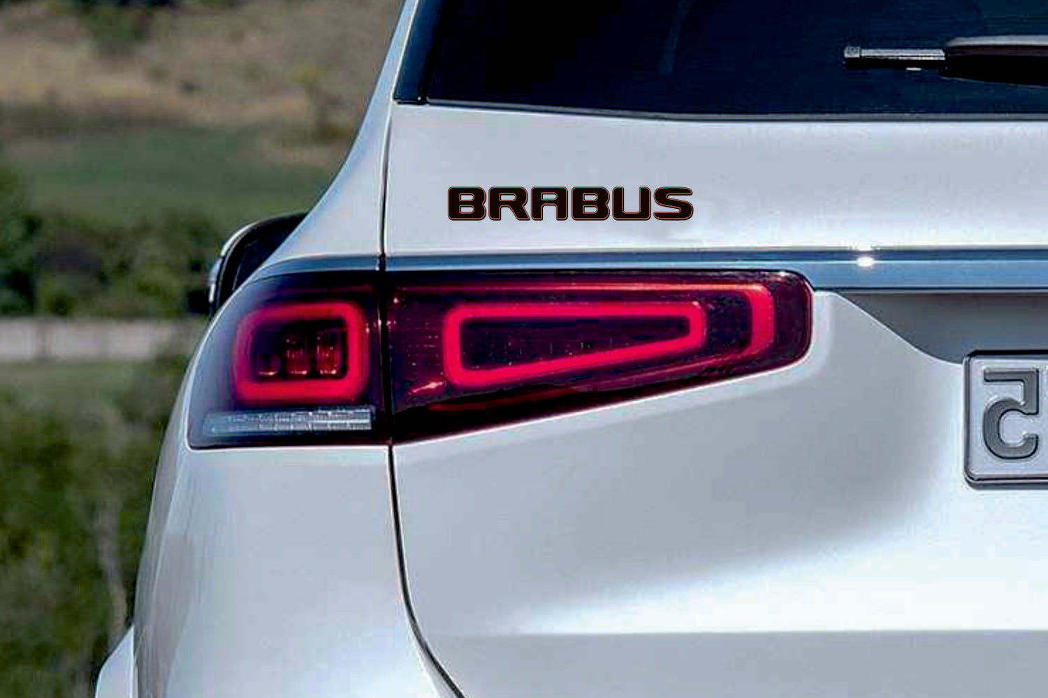 Mercedes tailgate trunk rear 3D emblem with Brabus 800 logo (type MIXT) Mercedes emblems decoinfabric