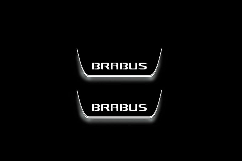 Mercedes C W205 2014-2021 LED Door Sills PRO With Brabus Logo
