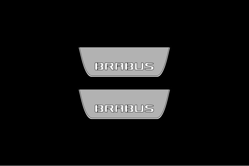 Mercedes C W205 2014-2021 LED Door Sills PRO With Brabus Logo Mercedes Led Door Sills opdesign