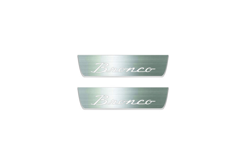 Ford Bronco 2021+ Door Sill Led Plate With Bronco logo (type 3) Ford Led Door Sills opdesign