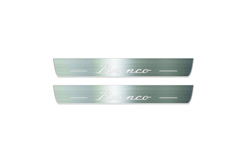 Ford Bronco 2021+ Door Sill Led Plate With Bronco logo (type 3) Ford Led Door Sills opdesign
