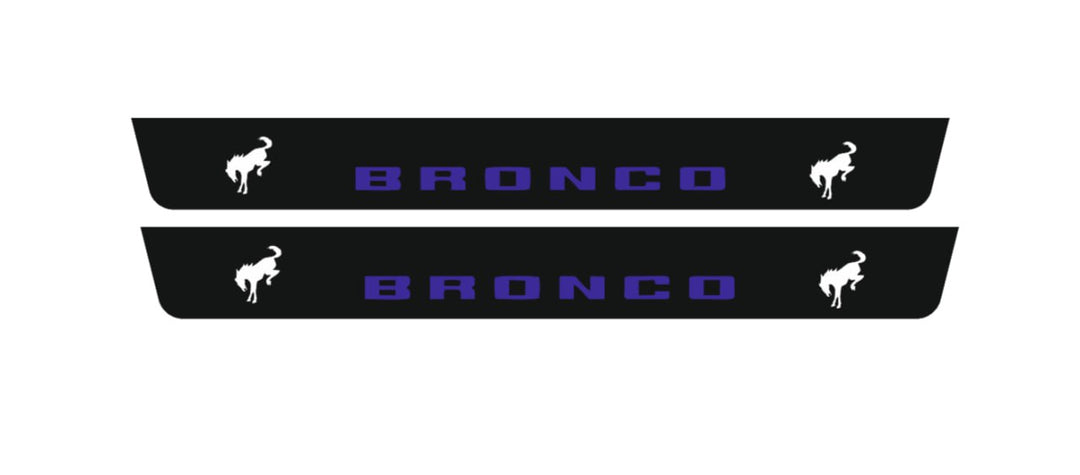 Ford Bronco 2021+ Door Sill Led Plate With Bronco logo (type 2) Ford Led Door Sills opdesign