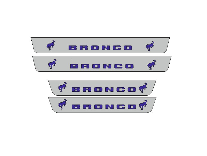 Ford Bronco 2021+ Door Sill Led Plate With Bronco logo (type 2) Ford Led Door Sills opdesign