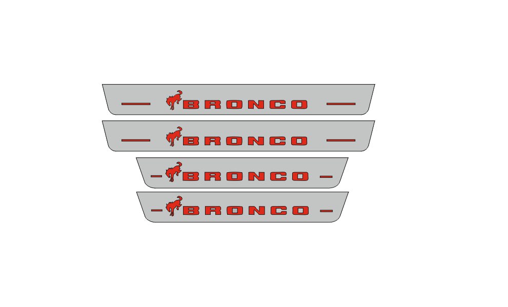 Ford Bronco Door Sill Led Plate With Bronco logo Ford Led Door Sills opdesign