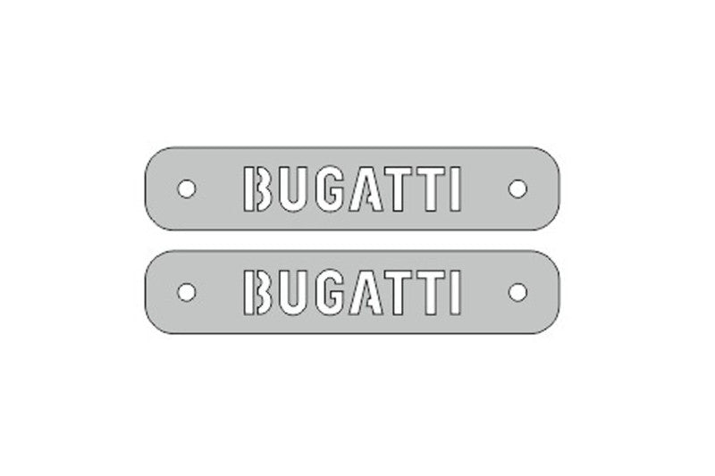 Stainless Steel Floor Mats Emblems Set Badges with Bugatti Logo Car Mats Badges Decoin