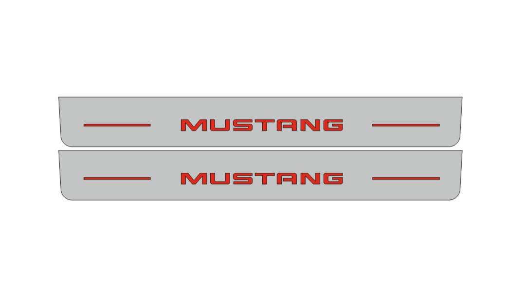 Ford Mustang V 2005-2015 Illuminated LED Door Sill Plates With Mustang Logo (type 3) Ford Led Door Sills opdesign
