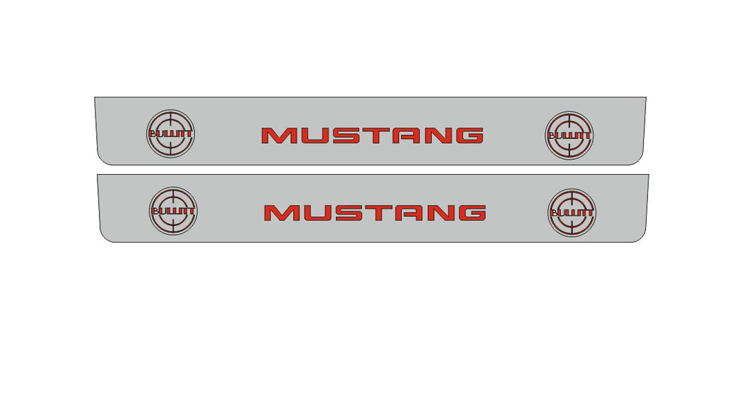 Ford Mustang VI 2015-2023 Illuminated LED Door Sill Plates With BULLITT Logo (type 4) Ford Led Door Sills opdesign
