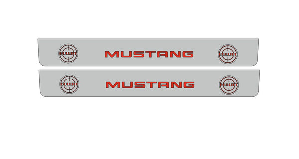 Ford Mustang VI Illuminated LED Door Sill Plates With BULLITT Logo (type 4) - decoinfabric