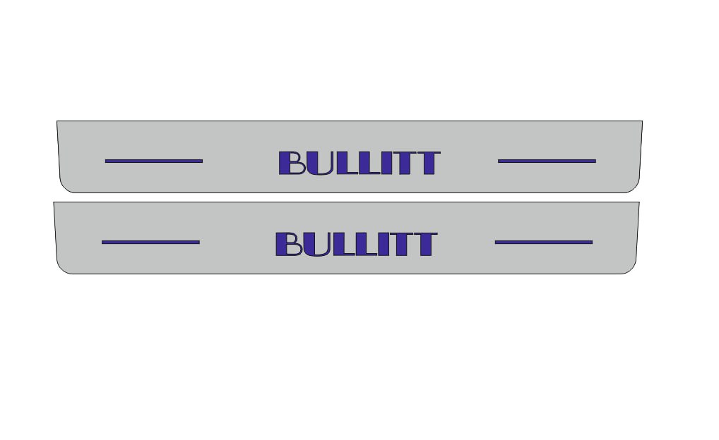 Ford Mustang VI 2015-2023 Illuminated LED Door Sill Plates With BULLITT Logo (type 5) Ford Led Door Sills opdesign