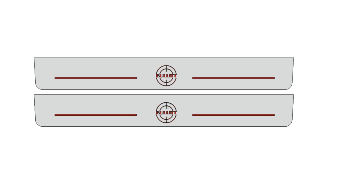Ford Mustang V 2005-2015 Illuminated LED Door Sill Plates With BULLITT Logo (type 2) Ford Led Door Sills opdesign