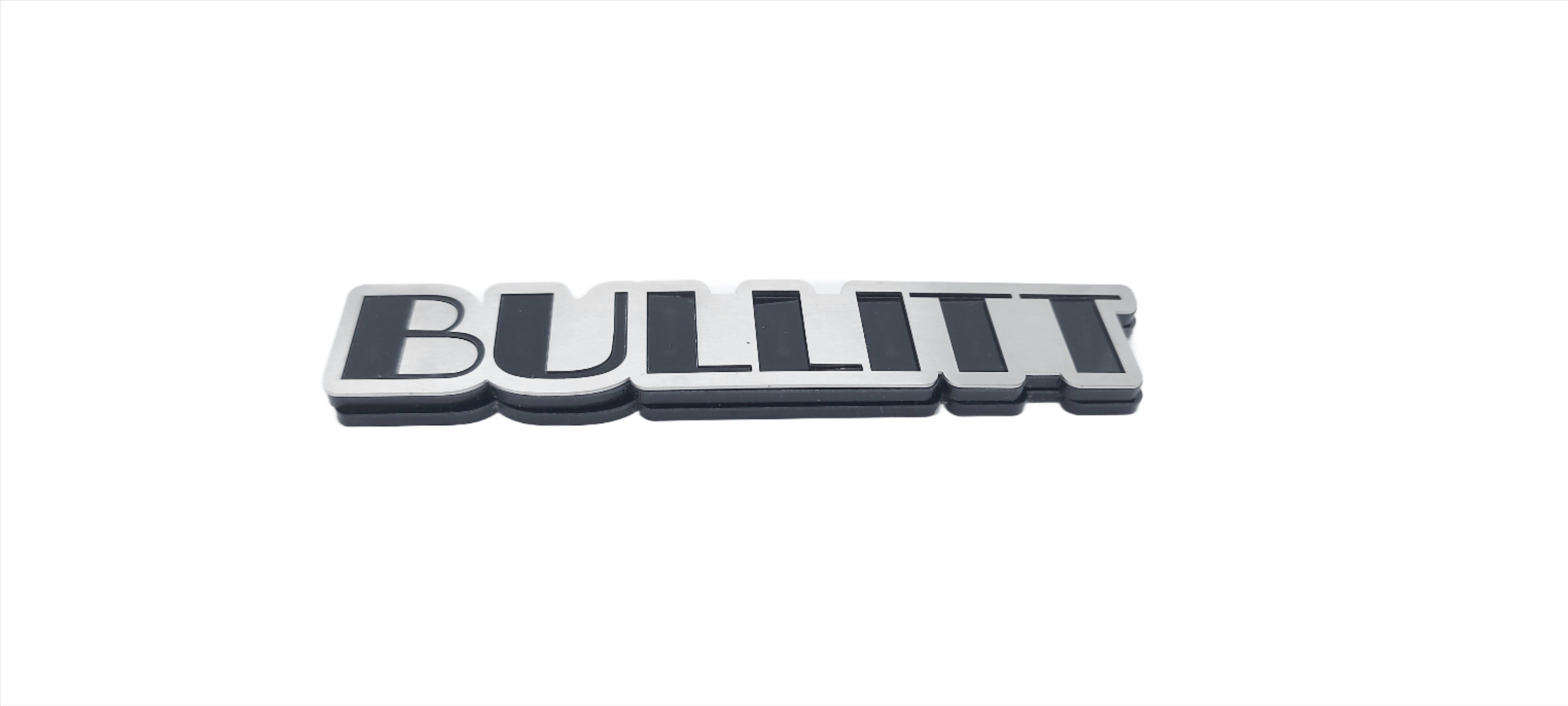 Ford Mustang stainless steel Radiator Grille emblem with Bullitt logo (type 3) - decoinfabric