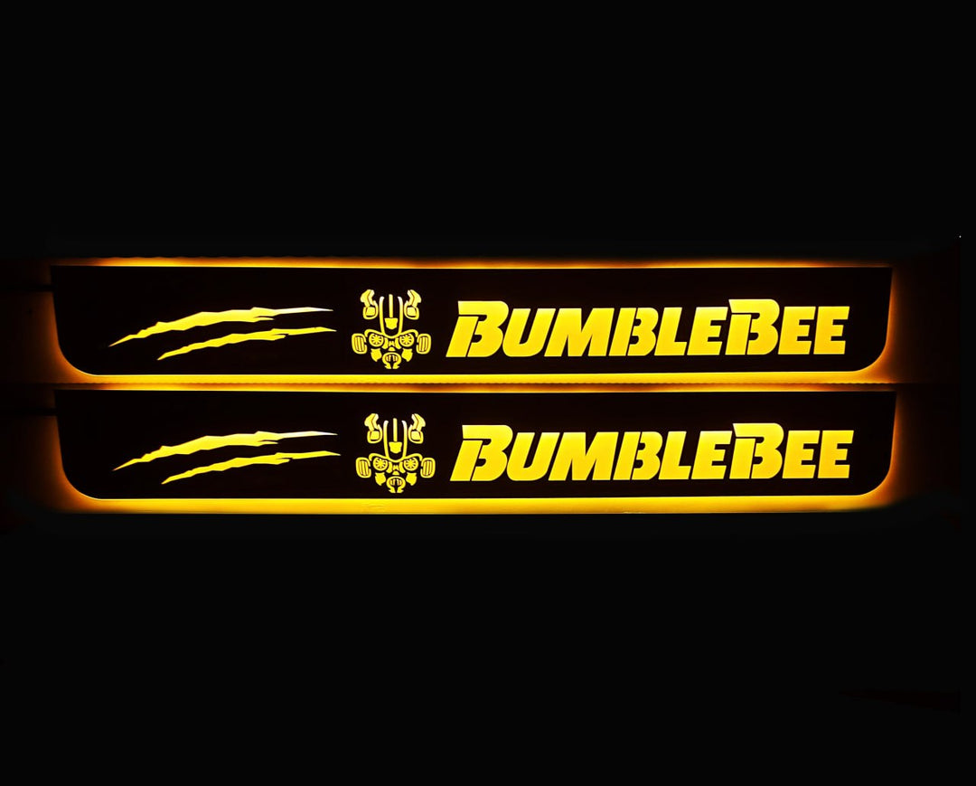 Chevrolet Camaro VI 2016+ LED Door Sill With Logo BumbleBee (type 1) Chevrolet Led Door Sills opdesign