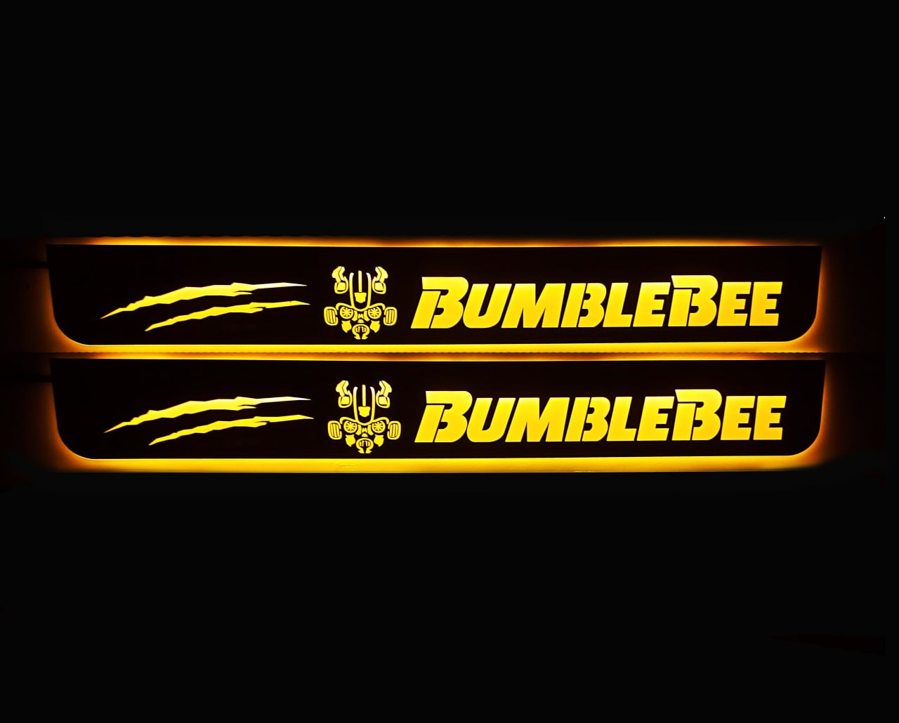 Chevrolet Camaro V 2009-2015 LED Door Sill With Logo BumbleBee (type 1) Chevrolet Led Door Sills opdesign