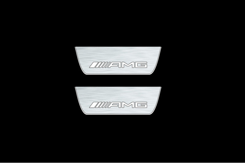 Mercedes C W205 2014-2021 LED Door Sills PRO With AMG Logo