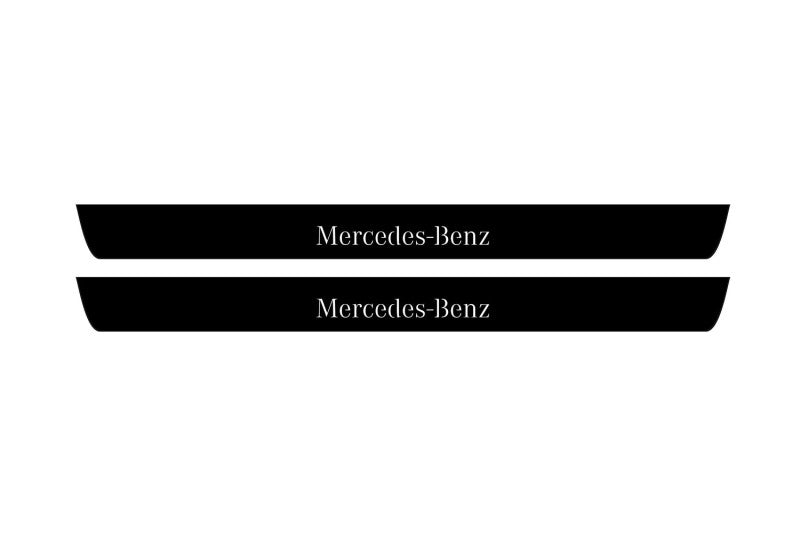 Mercedes C W204 2007-2014 Led Door Sill Pro With Logo Mercedes-Benz (Premium Painting)