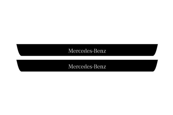 Mercedes C W204 2007-2014 Led Door Sill Pro With Logo Mercedes-Benz (Premium Painting)