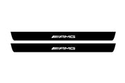 Mercedes C W204 2007-2014 Led Door Sill Pro With Logo AMG (Premium Painting) Mercedes Led Door Sills PRO opdesign