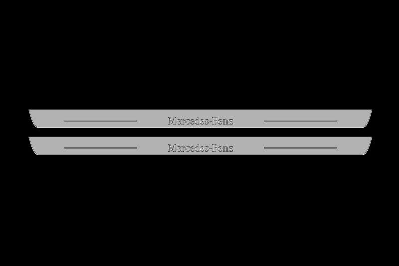Mercedes C W204 Coupe 2011–2015 Door Sill Led Plate With Mercedes-Benz Logo Mercedes Led Door Sills opdesign