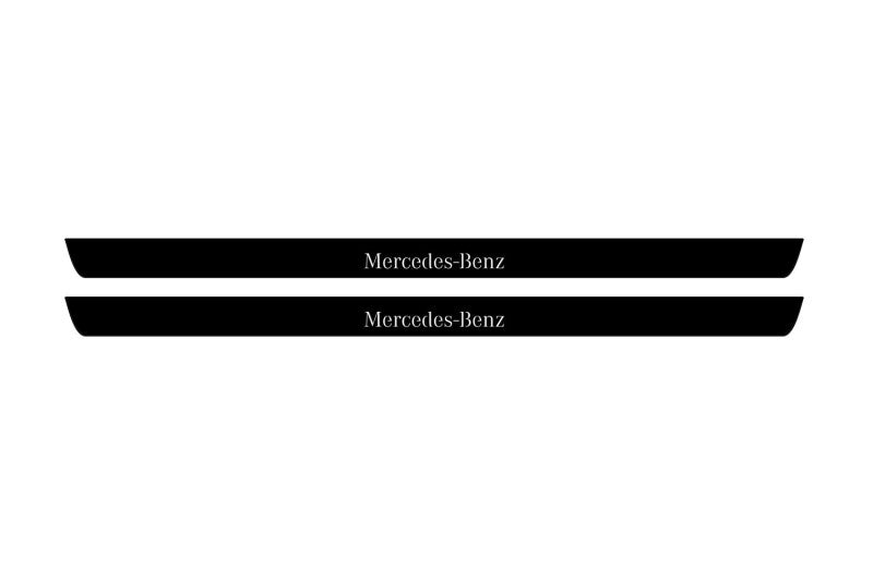 Mercedes C W204 Coupe 2007-2014 Led Door Sill Pro With Logo Mercedes-Benz (Premium Painting) Mercedes Led Door Sills PRO opde