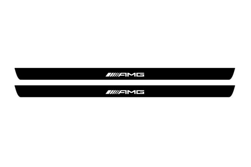 Mercedes C W204 Coupe 2007-2014 Led Door Sill Pro With Logo AMG (Premium Painting) Mercedes Led Door Sills PRO opdesign