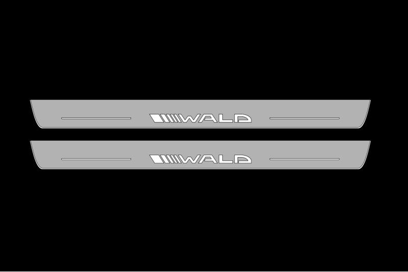 Mercedes C W204 2007-2014 LED Door Sills PRO With Wald Logo Mercedes Led Door Sills opdesign