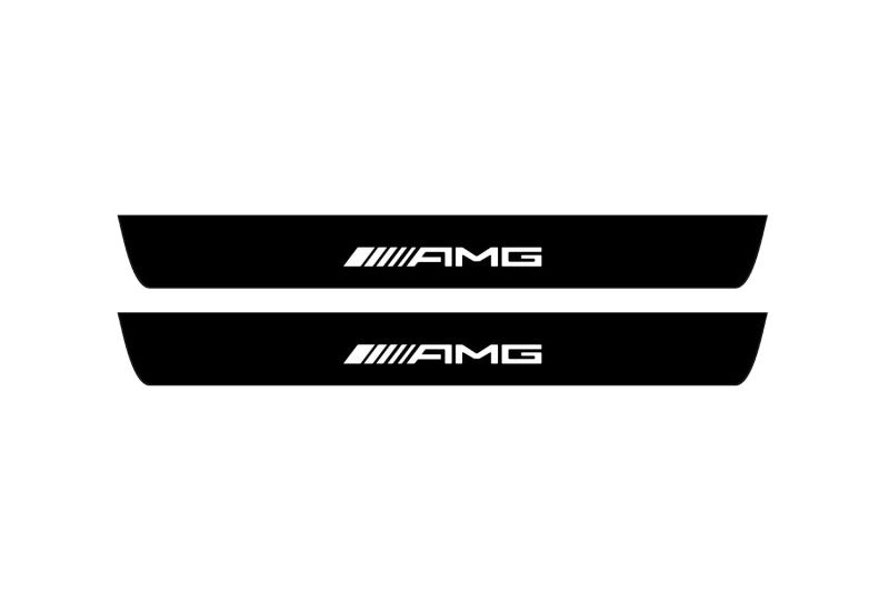 Mercedes C W205 2014-2021 Led Door Sill Pro With Logo AMG (Premium Painting) Mercedes Led Door Sills PRO opdesign