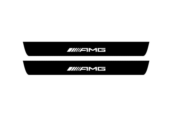 Mercedes C W205 2014+ Led Door Sill Pro With Logo AMG (Premium Painting)