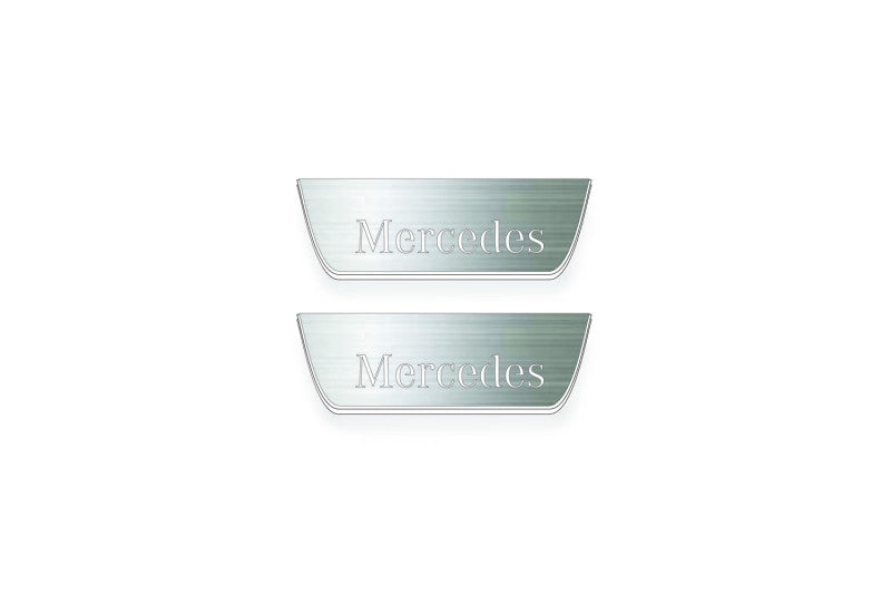 Mercedes C W205 2014-2021 LED Door Sills PRO With Mercedes-Benz Logo