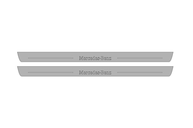 Mercedes E W213 Coupe 2016-2024 Door Sill Led Plate With Mercedes-Benz Logo Mercedes Led Door Sills opdesign