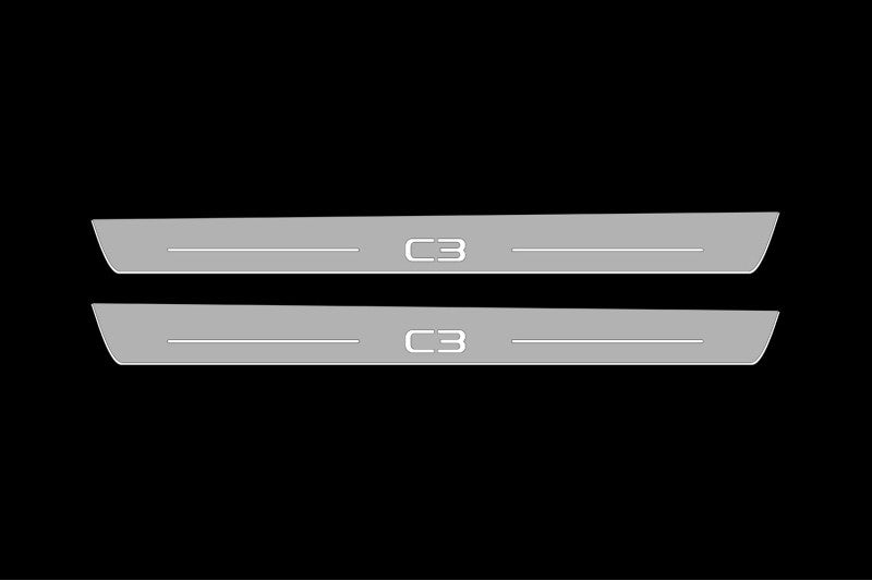 Citroen C3 III 2016+ Car Sill With Logo C3 Citroen Led Door Sills opdesign