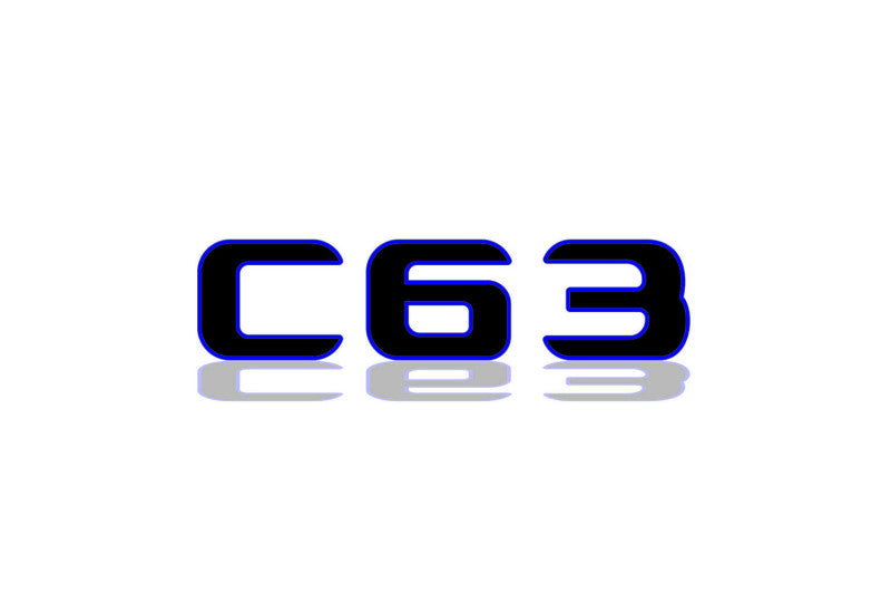 Mercedes tailgate trunk rear 3D emblem with C63 logo (type MIXT)